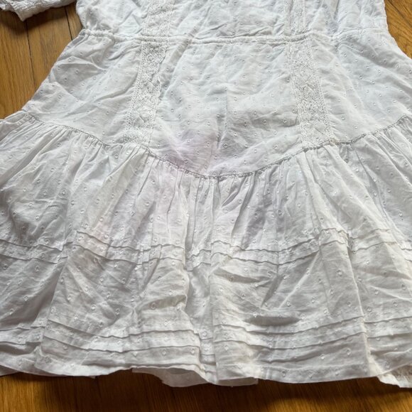 Bardot Size 12 XL White Henrietta 100% Cotton Eyelet Lace Swiss Dot Mini Dress - Picture 16 of 16
